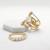 Mother of Pearl Multi-Band 18K Yellow Gold Over Sterling Silver Statement Ring