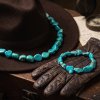 Kingman Turquoise Beaded Stretch Bracelet