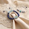 Turquoise & Lapis Lazuli Beaded Sterling Silver Bracelet
