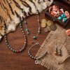 Blended Turquoise With Spiny Oyster Shell Beaded Sterling Silver Necklace