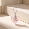 Rose Quartz Sterling Silver Heart Pendant Necklace
