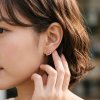 White Zircon Two-Tone Sterling Silver Heart Earrings