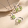 Peridot Sterling Silver Four Leaf Clover Ring