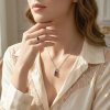 Sterling Silver Garnet Pendant With Chain 18 Inches