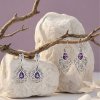 Sterling Silver Purple Amethyst Filigree Earrings