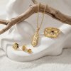 Sterling Silver White Cubic Zirconia Celestial Pendant Over 18K Yellow Gold Plated with Chian 18 Inches