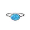 Sterling Silver Synthetic Blue Opal Ring