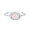 Sterling Silver Synthetic Pink Opal Ring