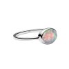 Sterling Silver Synthetic Pink Opal Ring