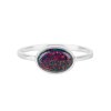 Sterling Silver Synthetic Black Opal Ring