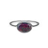 Sterling Silver Synthetic Black Opal Ring