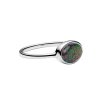 Sterling Silver Synthetic Black Opal Ring