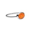 Sterling Silver Synthetic Orange Opal Ring