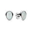 Sterling Silver Synthetic White Opal Stud Earrings