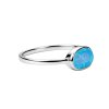 Sterling Silver Synthetic Light Blue Opal  Ring