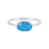 Sterling Silver Synthetic Blue Opal Ring