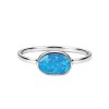 Sterling Silver Synthetic Blue Opal Ring