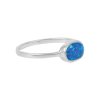 Sterling Silver Synthetic Blue Opal Ring