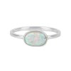 Sterling Silver Synthetic White Opal Ring
