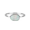 Sterling Silver Synthetic White Opal Ring