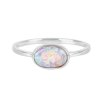 Sterling Silver Synthetic Pink Opal Ring