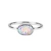 Sterling Silver Synthetic Pink Opal Ring