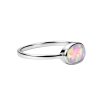 Sterling Silver Synthetic Pink Opal Ring