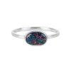 Sterling Silver Synthetic Black Opal Ring