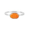 Sterling Silver Synthetic Orange Opal Ring