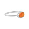 Sterling Silver Synthetic Orange Opal Ring