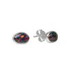 Sterling Silver Synthetic Black Opal Earrings