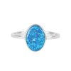 Sterling Silver Synthetic Blue Opal Ring