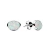 Sterling Silver Synthetic White Opal Stud Earrings