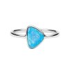Sterling Silver Synthetic Light  Blue Opal Ring