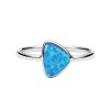Sterling Silver Synthetic Blue Opal Ring