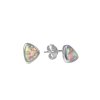 Sterling Silver Synthetic Pink Opal Stud Earrings