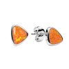 Sterling Silver Synthetic Orange Opal Earrings