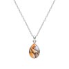 Sterling Silver Orange Spiny Oyster Shell Pendant With Chain 18 Inches