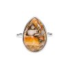 Sterling Silver Orange Spiny Oyster Shell Solitaire Ring