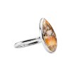 Sterling Silver Orange Spiny Oyster Shell Solitaire Ring