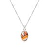 Sterling Silver Orange Spiny Oyster Shell Pendant With Chain 18 Inches