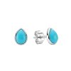 Sterling Silver Sleeping Beauty Turquoise Stud Earrings