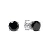 Sterling Silver Black Spinel Stud Earrings