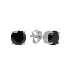 Sterling Silver Black Spinel Stud Earrings