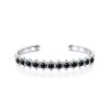 Sterling Silver Black Onyx Cuff Bangle