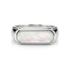 Sterling Silver White Mother Of Pearl Signet Ring
