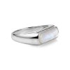 Sterling Silver White Mother Of Pearl Signet Ring