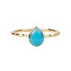 Sterling Silver Sleeping Beauty Turquoise Ring Over 18K Yellow Gold Plated