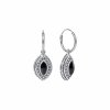 Sterling Silver Black Onyx Hoop Earrings