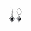 Sterling Silver Black Onyx Boho Hoop Earrings